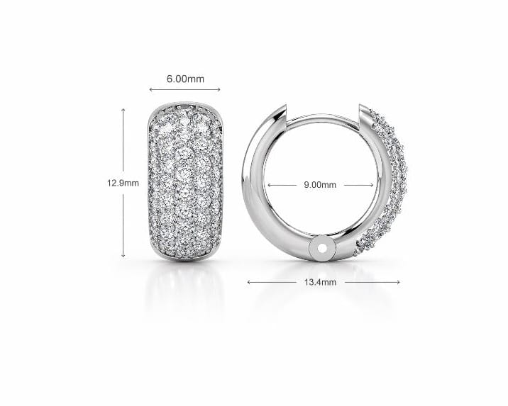 Small Pave Hoops