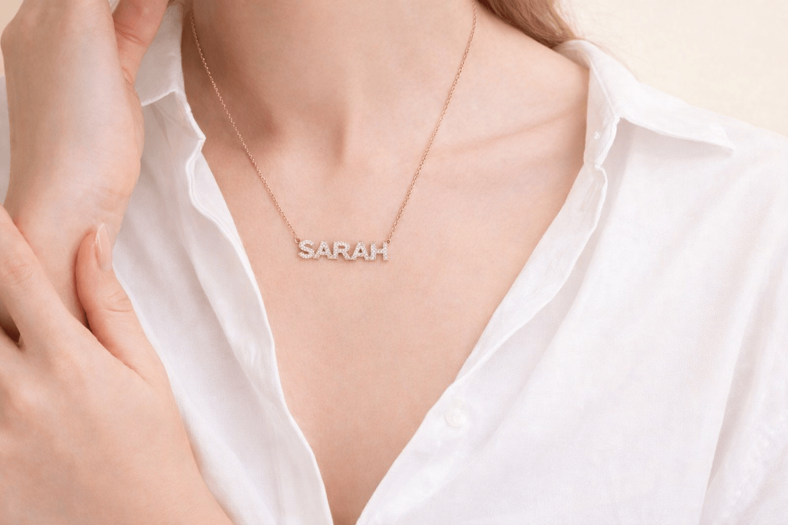 Straight Capital Name Necklace