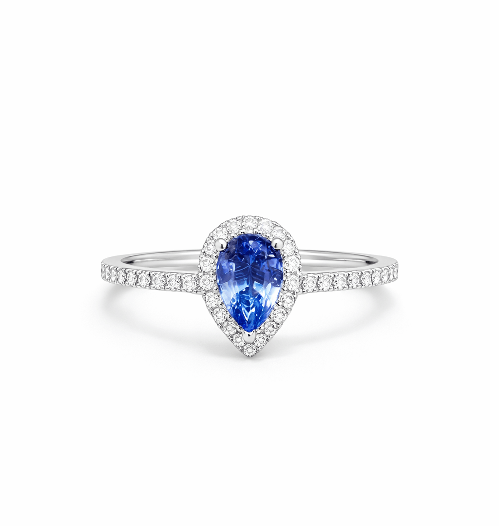 The Halo Teardrop Ring