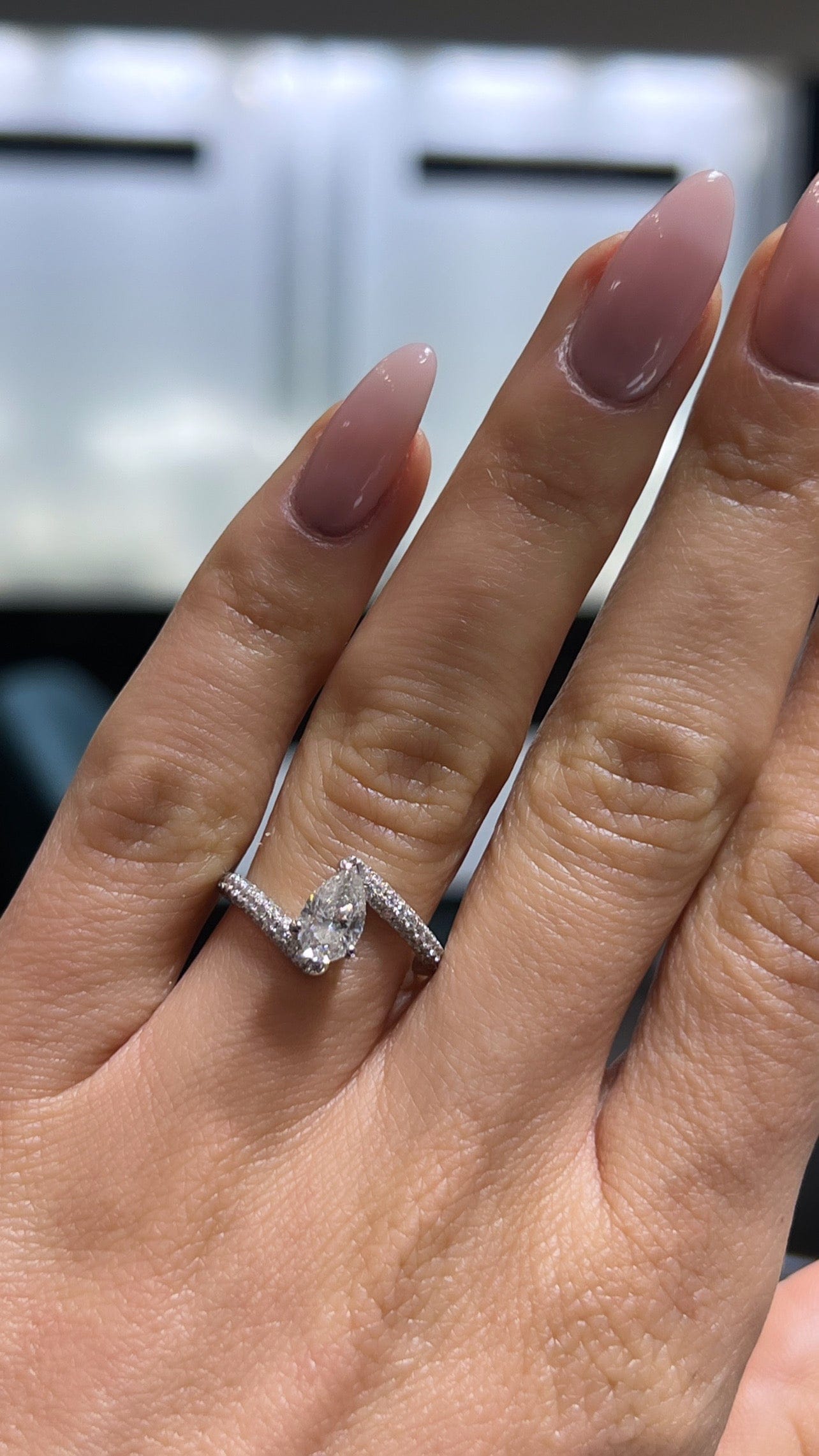 Tiffany Pear Solitaire Ring