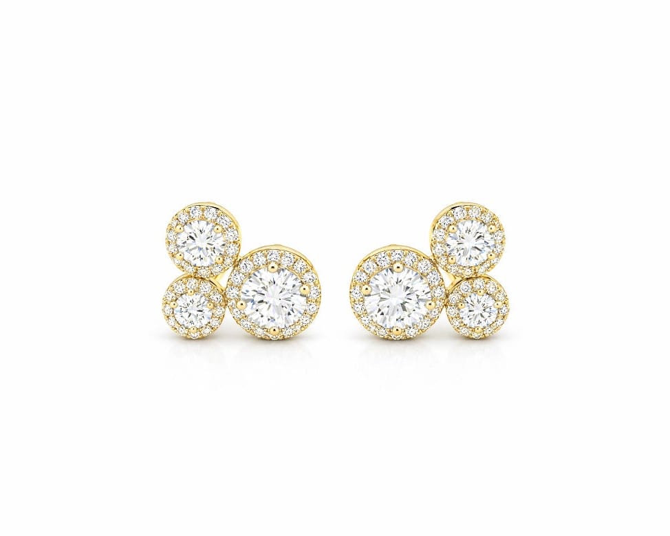 Tripple Halo Earrings LG