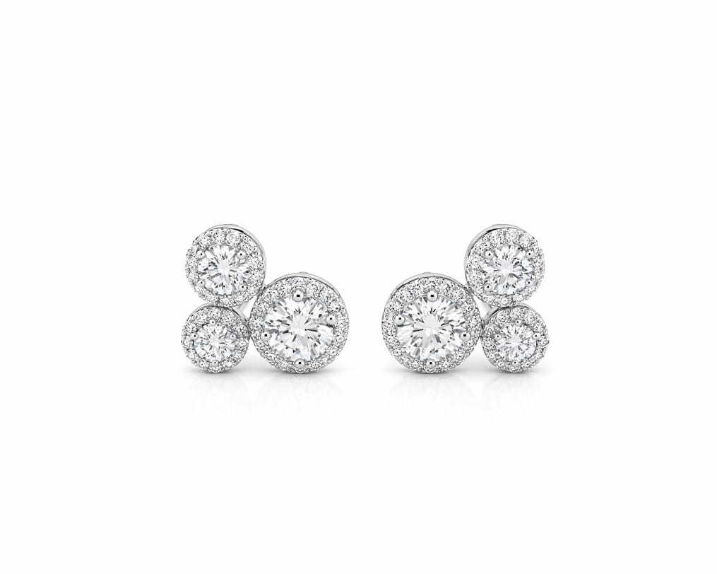 Tripple Halo Earrings LG