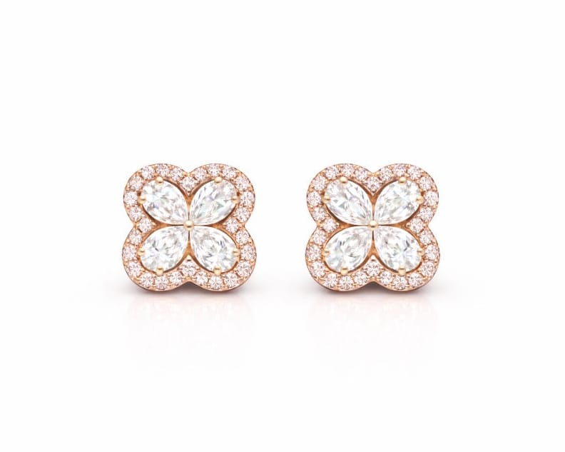 Tripple Halo Earrings LG