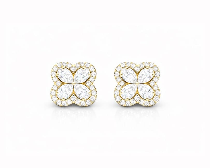 Tripple Halo Earrings LG