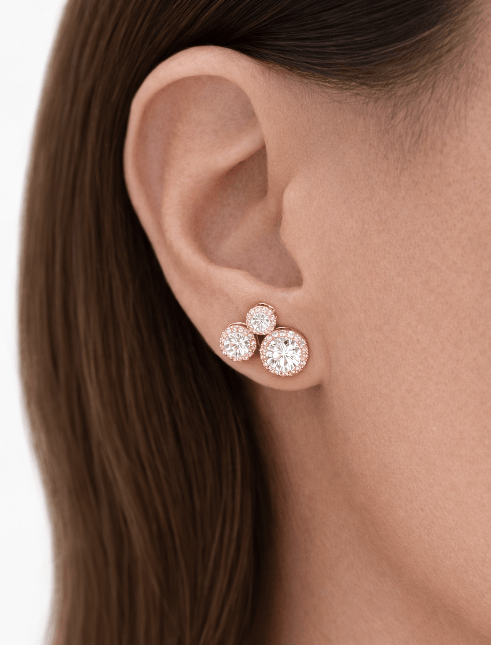 Tripple Halo Earrings LG