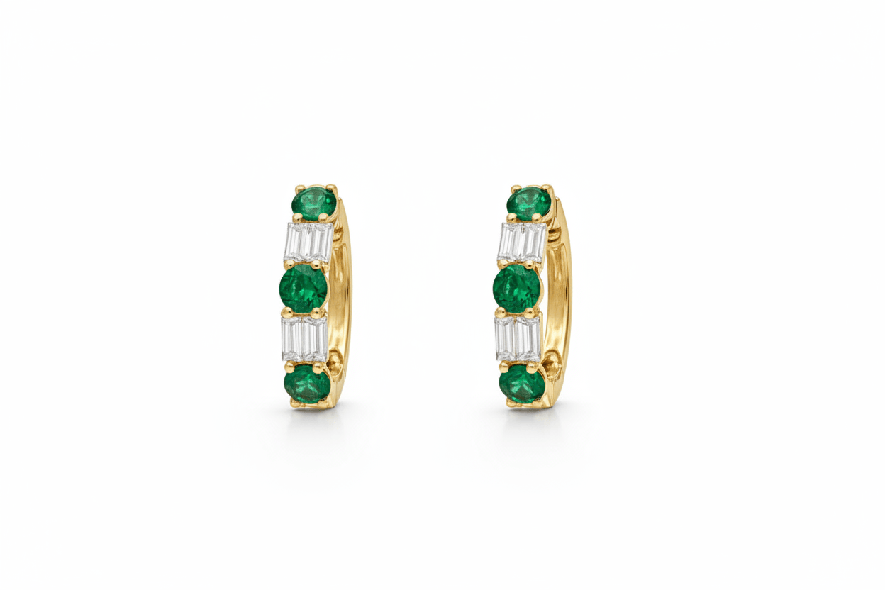 Verde Diamond Hoops LG