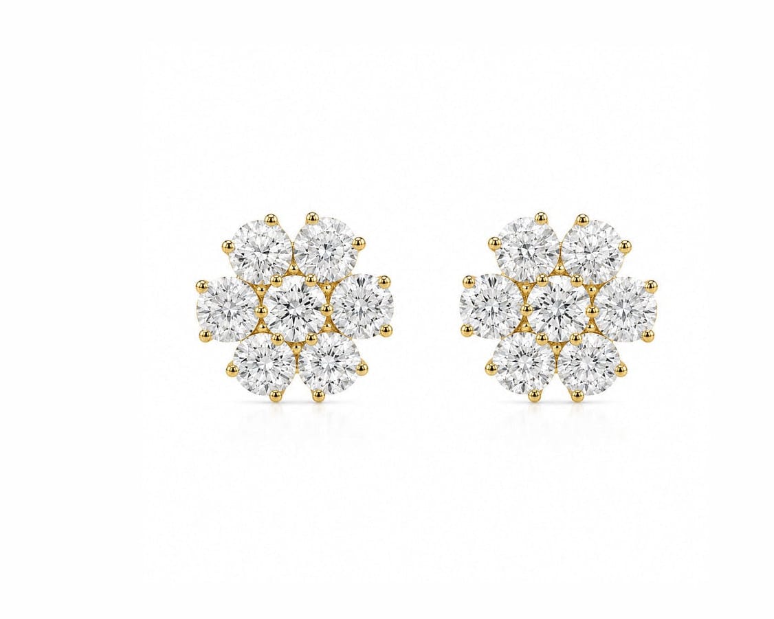 Vintage Flower Studs LG
